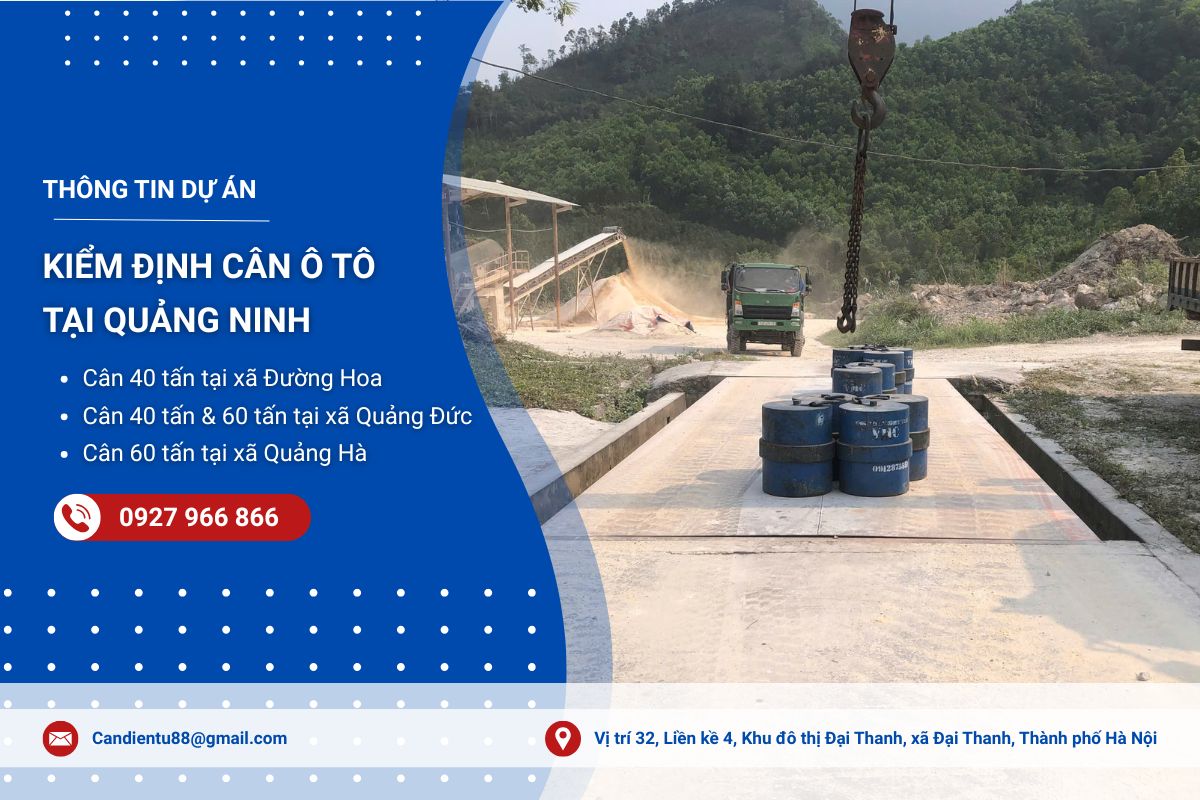 Kiểm định thành công nhiều trạm cân ô tô tại Quảng Ninh