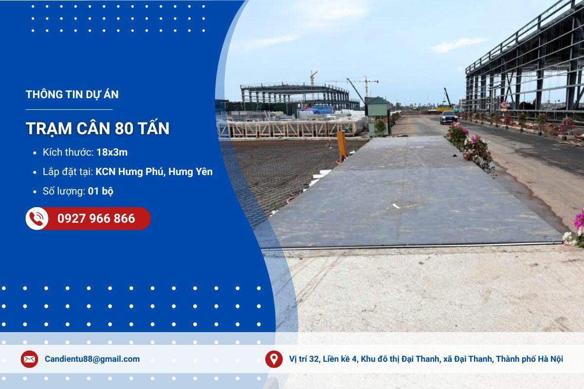 Tân Phát bàn giao thành công trạm cân 80 tấn tại Hưng Yên cho doanh nghiệp trong KCN Hưng Phú
