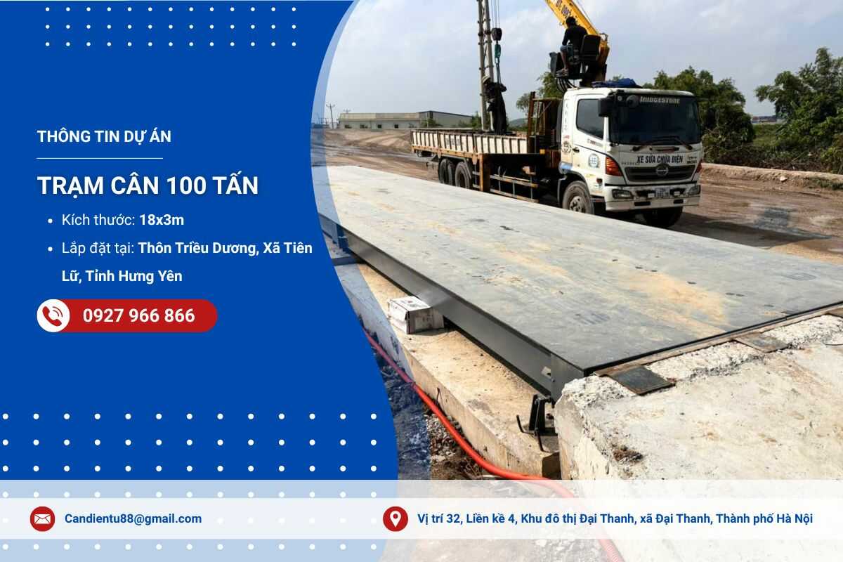 Dự án trạm cân điện tử 100 tấn tại Tiên Lữ, Hưng Yên - Vượt nắng nóng đảm bảo tiến độ bàn giao