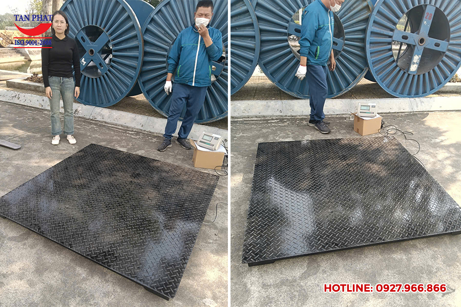 Cân sàn điện tử 3 tấn (1.5mx1.5m) giao tại Duy Tiên, Hà Nam