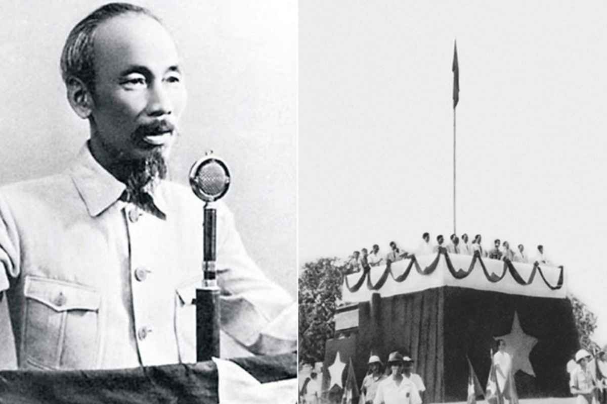 Chủ tịch Hồ Chí Minh đọc tuyên ngôn độc lập ở quảng trường Ba Đình, Hà Nội
