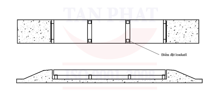 Bản vẽ cơ khí trạm cân 20 tấn dạng nổi kết cấu 1 module thép.