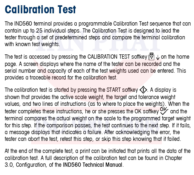 Hướng dẫn hiệu chuẩn đầu cân IN560 Mettler Toledo