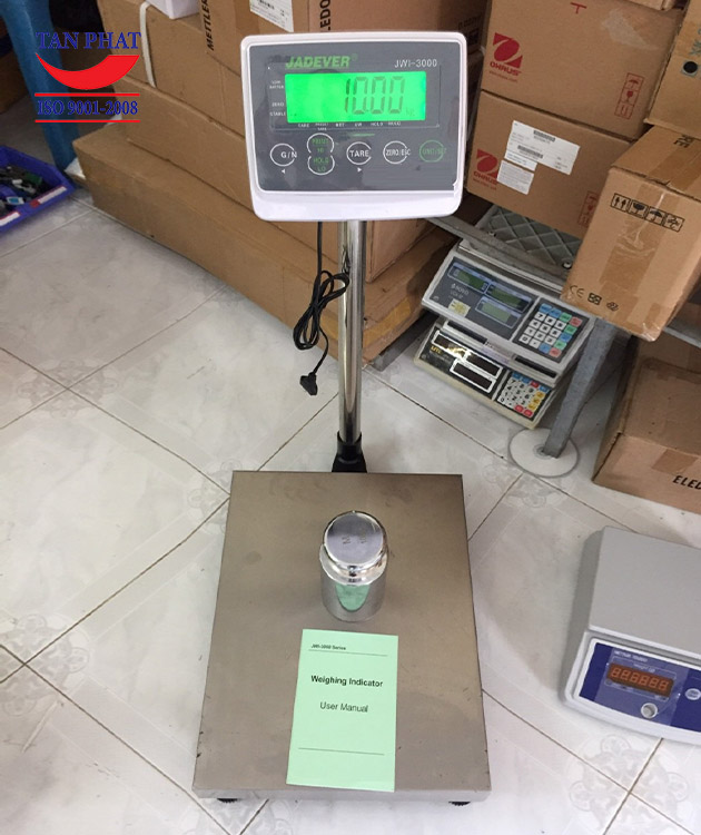 Hình ảnh thực tế sản phẩm cân bàn điện tử sử dụng đầu cân điện tử Jadever JWI-3000