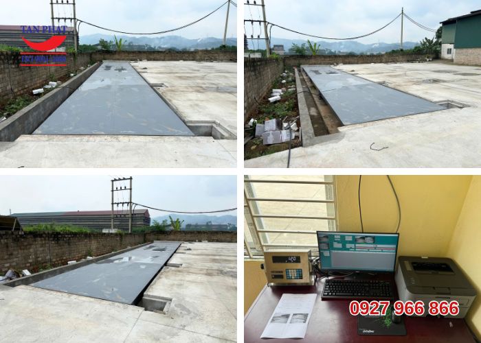 Thi công trạm cân điện tử 150 tấn dài 18m tại Lào Cai