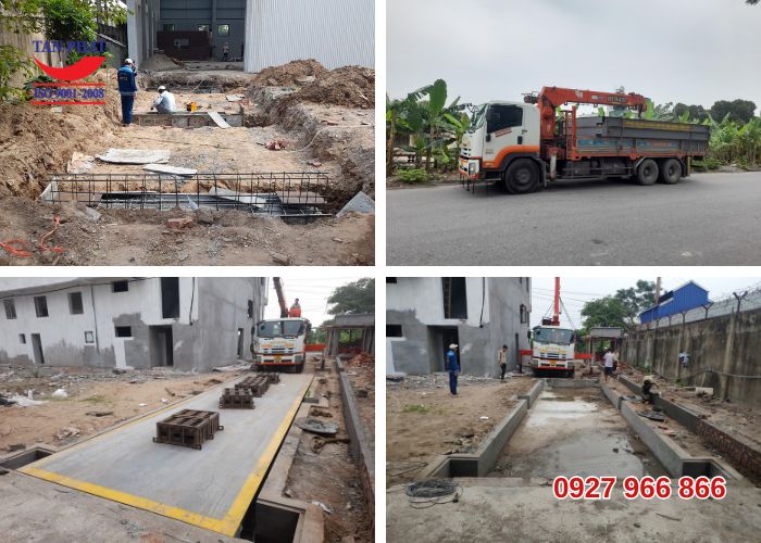 Lắp đặt bàn giao cân điện tử 60 tấn dài 12m
