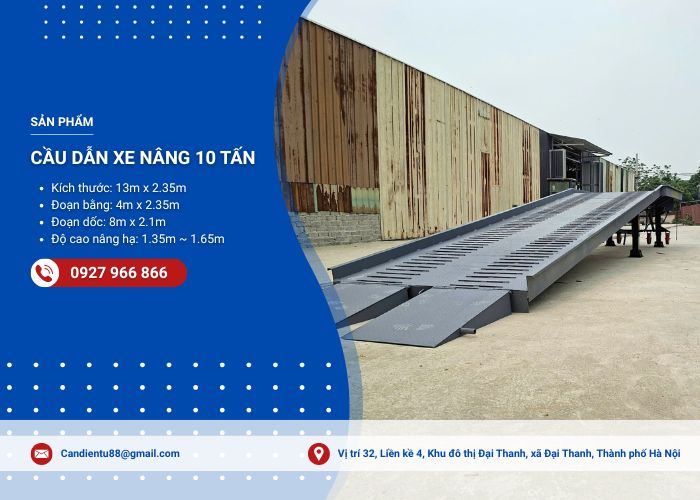 Cầu dẫn xe nâng 10 tấn dài 13m