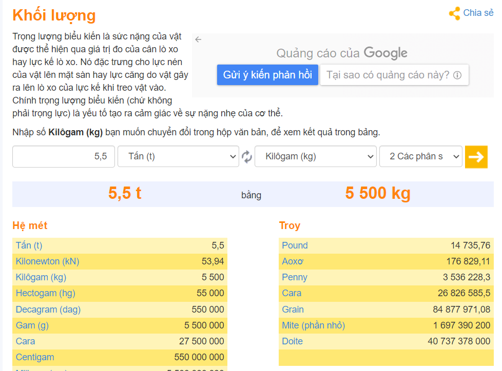 Chuyển thay đổi tấn lịch sự kg