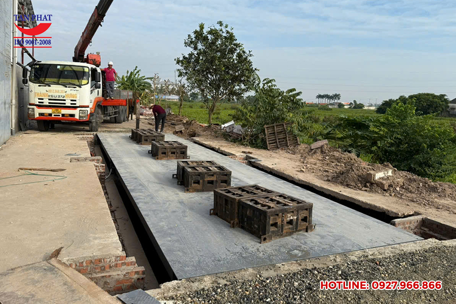 Cân xe ô tô điện tử 60 tấn lắp tại Thái Bình đảm bảo hoạt động bền bỉ, chính xác