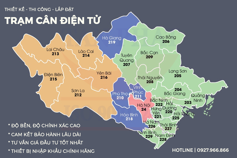 Hệ thống tỉnh thành lắp đặt trạm cân điện tử 80 tấn.