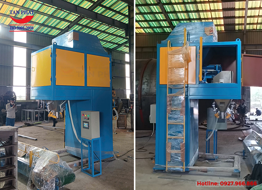 Hệ thống cơ khí của máy đóng bao vữa khô 25-50kg.