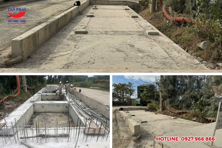 Thi công hố móng cân 120 tấn kích thước 18x4m