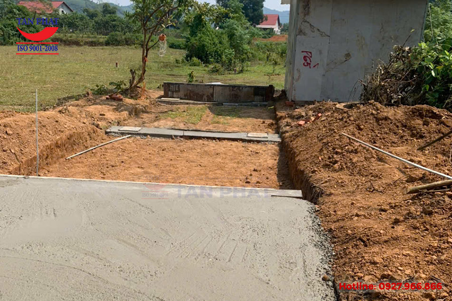 Móng trạm cân ô tô điện tử lắp tại Tuyên Quang