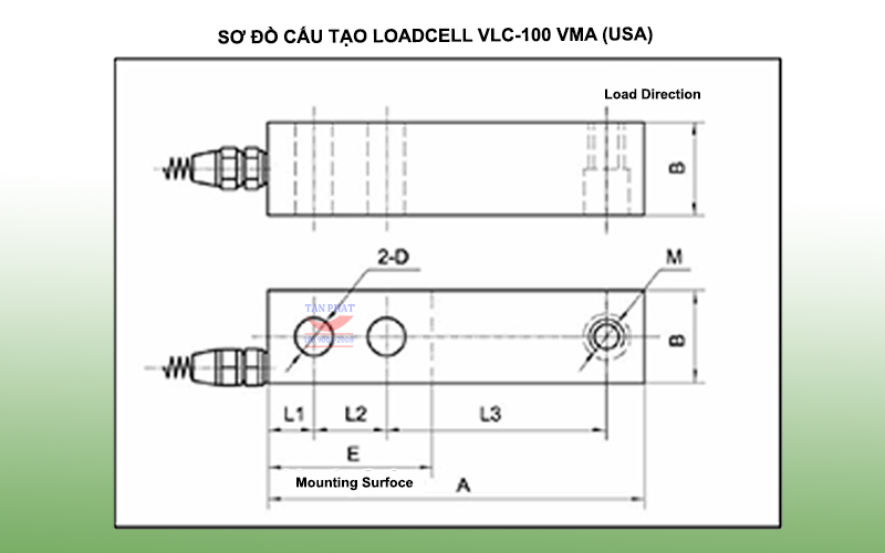 Bản vẽ sơ đồ cấu tạo loadcell vlc-100 vma