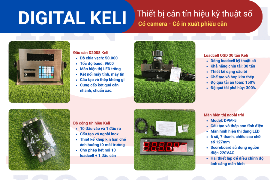 Bộ thiết bị cân tín hiệu Digital Keli chuyên dùng trong hệ thống cân ô tô 120 tấn - 18x4m