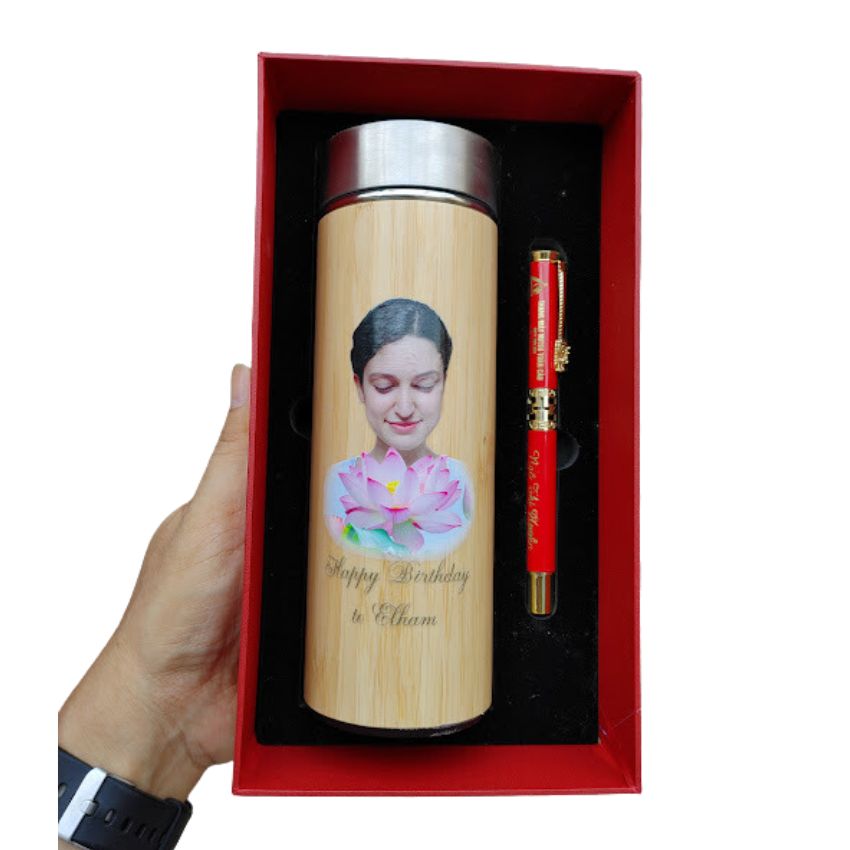 Bình giữ nhiệt tre in ảnh