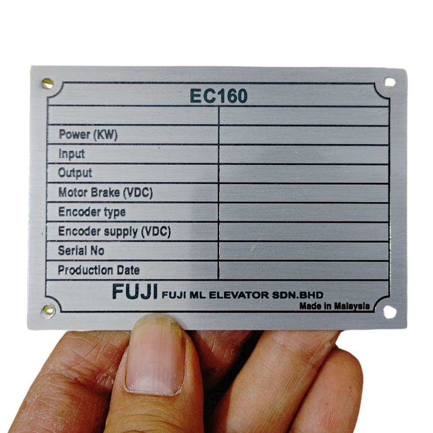 Tem động cơ nhôm ăn mòn  - giành cho nhãn mác gắn thiết bị và động cơ ngành sản xuất