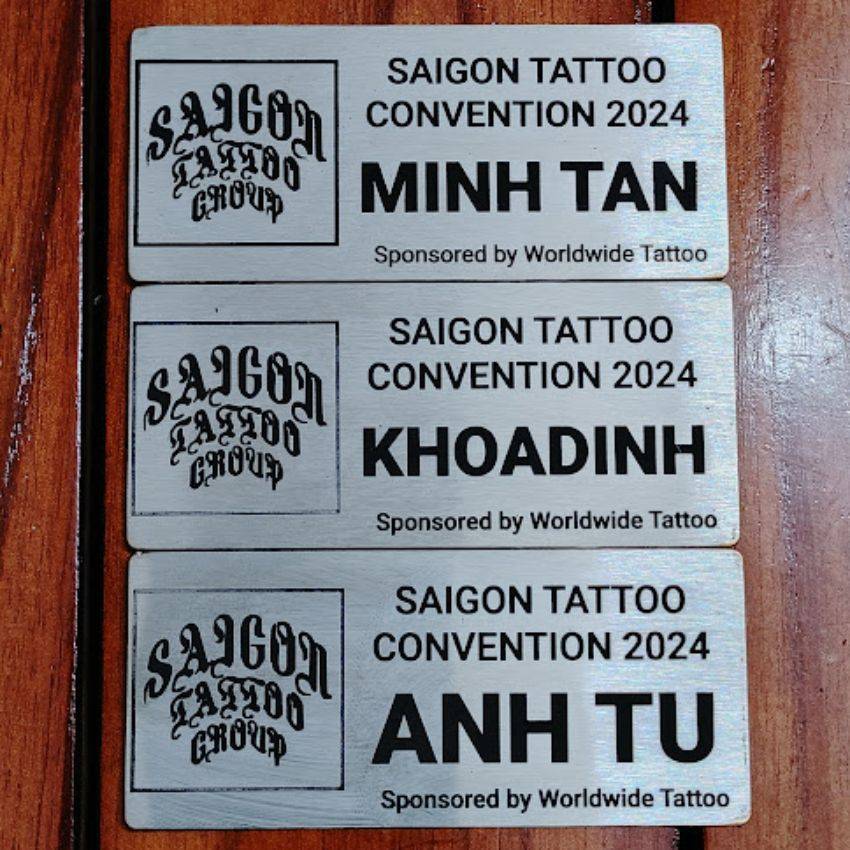 Tem inox khắc laser cho quà tặng