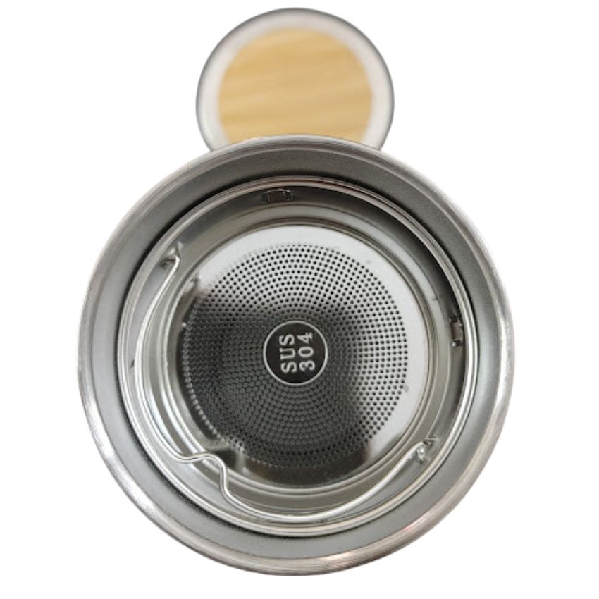 Nắp bình giữ nhiệt tre dùng inox 304