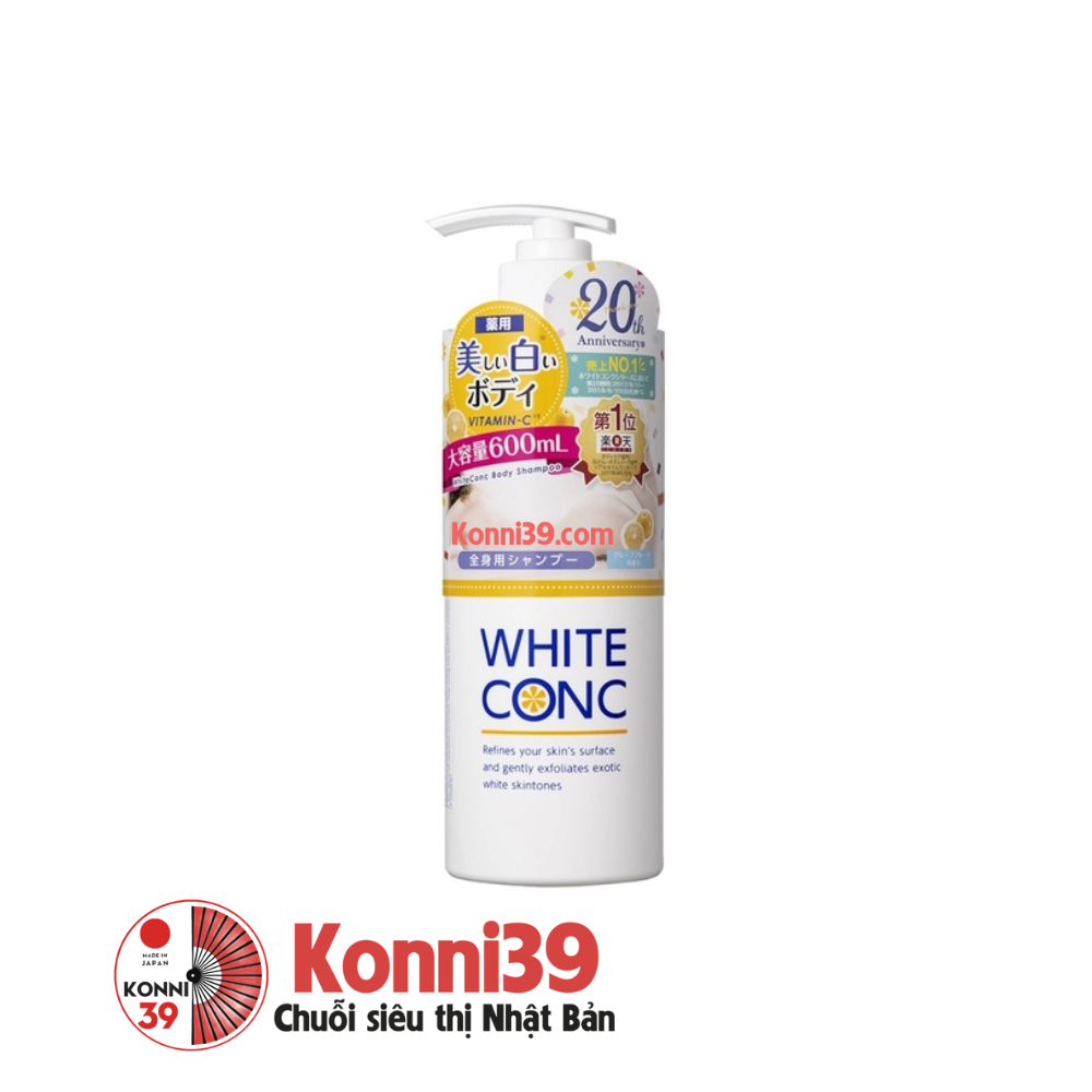 sua-tam-duong-trang-da-white-conc-body-shampoo-chai-600ml-hang-noi-dia-nhat-ban-