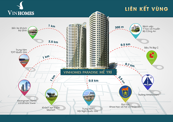 Vị trí Vinhomes Greenbay Mễ Trì