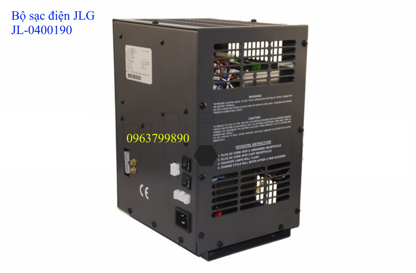 - JL-0400190 sử dụng sạc điện ắc quy xe nâng người JLG: 3369LE, 4069LE, E300AJP, M600JP