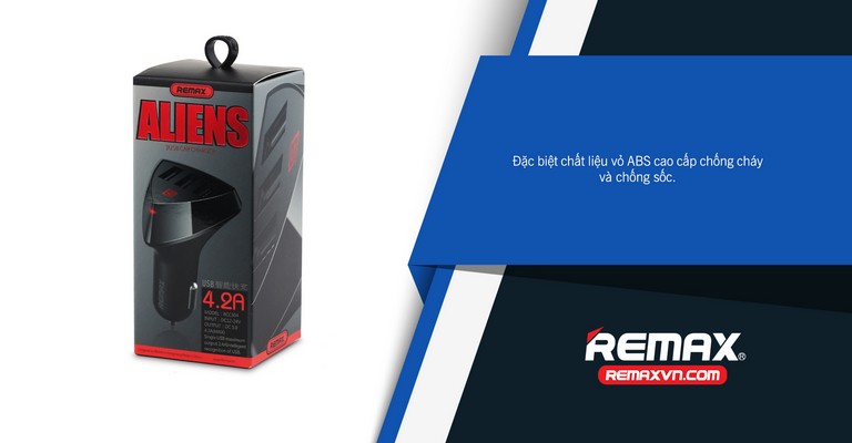 Tẩu sạc ô tô 3 cổng USB Remax Aliens RCC-304