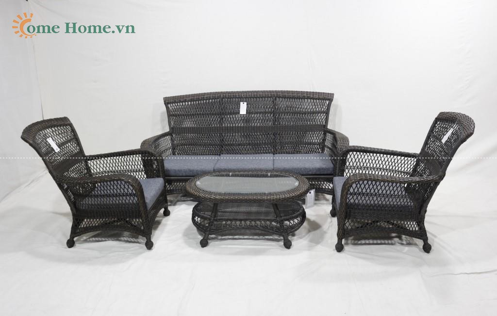 Handmade Plastic Rope Woven Sofa Set for Outdoor Living - CH5420A-4BL