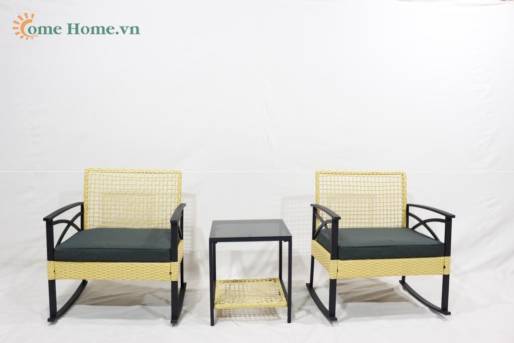 Plastic Rattan Sofa Set for Garden and Patio-CH5459A-3YL