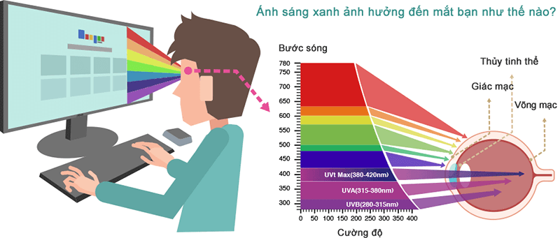 Ánh sáng xanh là gì? ảnh hưởng của ánh sáng xanh tới mắt người