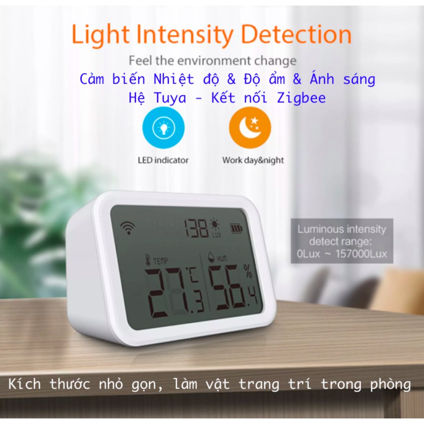 Cảm biến nhiệt độ, độ ẩm thông minh Hệ Tuya, kết nối Zigbee 3.0, App Smart Life/ Tuya/ Home Assistant