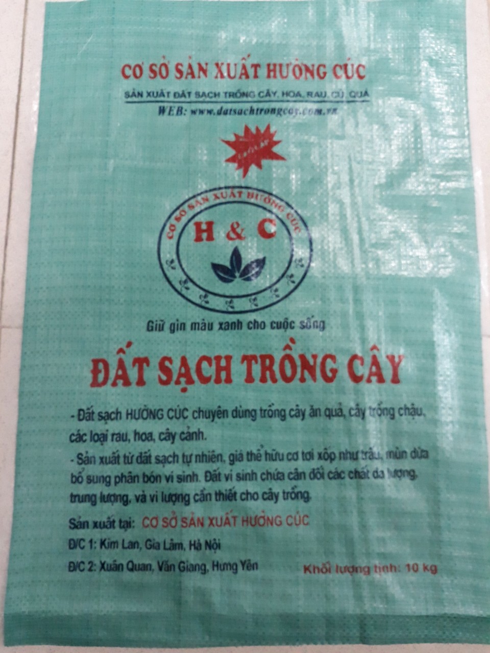 BAO BÌ ĐỰNG ĐẤT SẠCH
