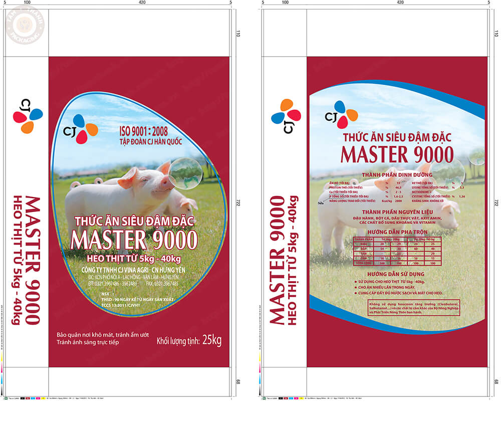 BAO THỨC ĂN SIÊU ĐẬM ĐẶC MASTER 9000