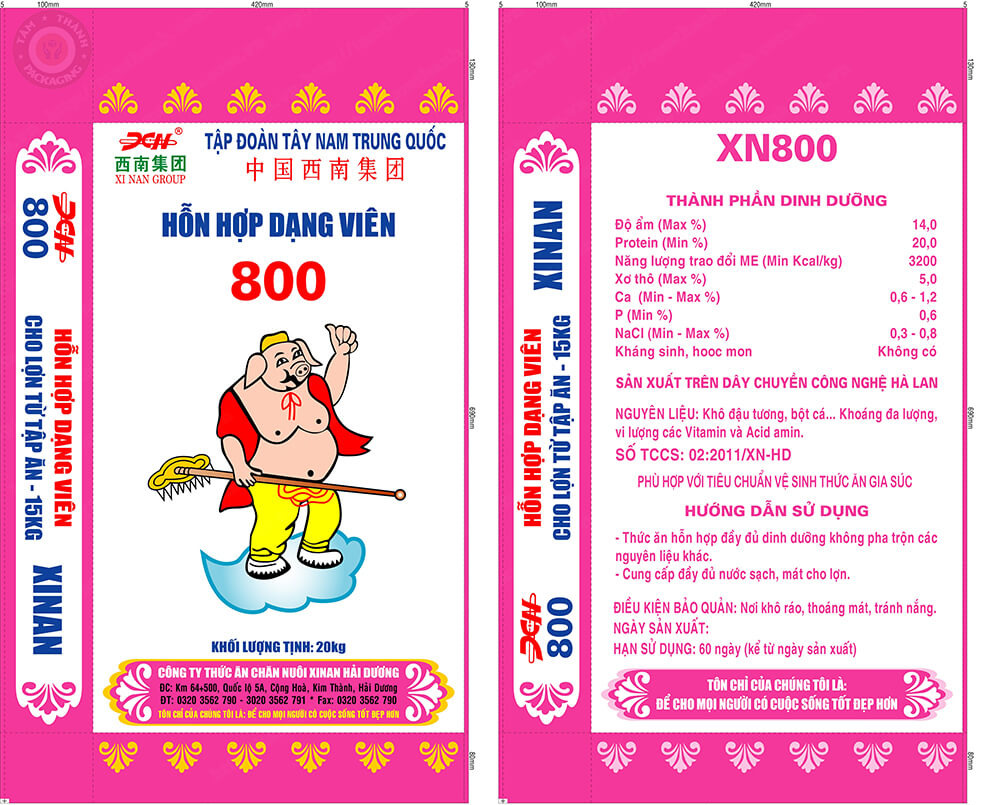 BAO THỨC ĂN ĐẬM ĐẶC CHO LỢN