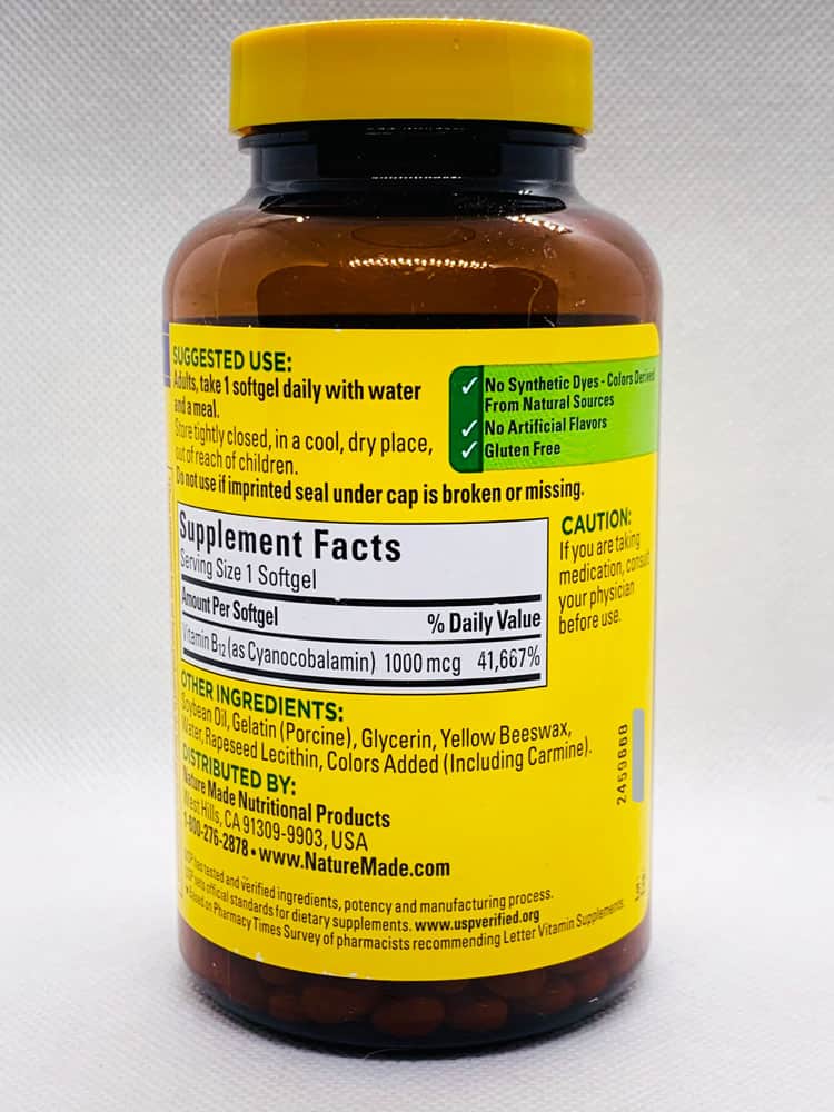 Viên Bổ Sung Vitamin B12 Nature Made 1000mcg 400 viên( Hàng Mỹ đủ Bill)