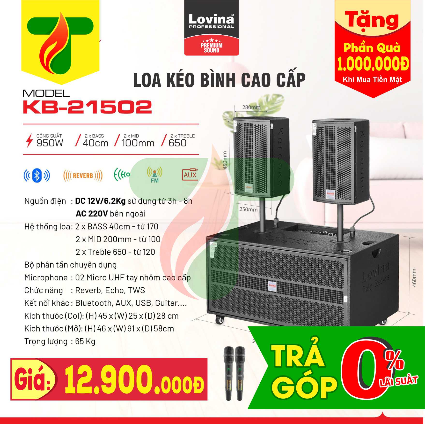 Loa kéo sự kiện LOVINA KB-21502