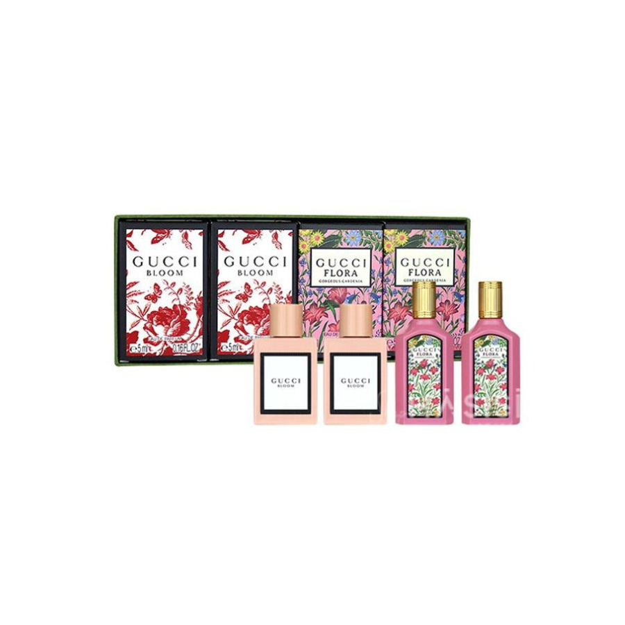 Gift Set Mini Gucci Bloom EDP Gucci Flora Gorgeous Gardenia EDP 4pcs Linh Perfume