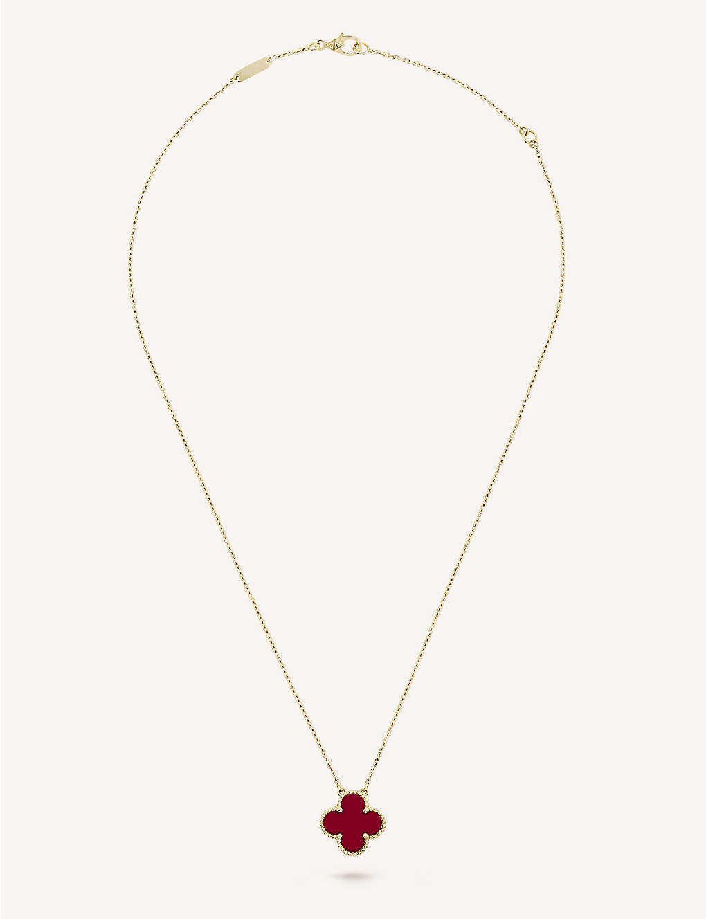 Dây chuyền VAN CLEEF & ARPELS Vintage Alhambra gold and carnelian pendant 18K GOLD