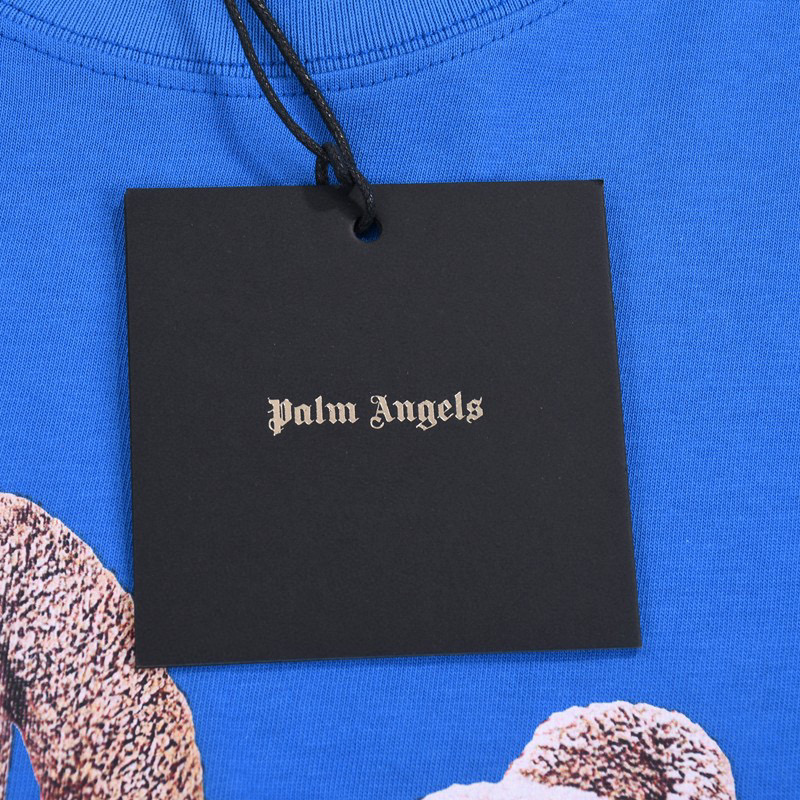 ÁO PALM ANGELS TEDDY LOGO T SHIRT BLUE