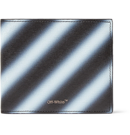 VÍ DA OFF-WHITE Striped Cross-Grain Leather Billfold Wallet