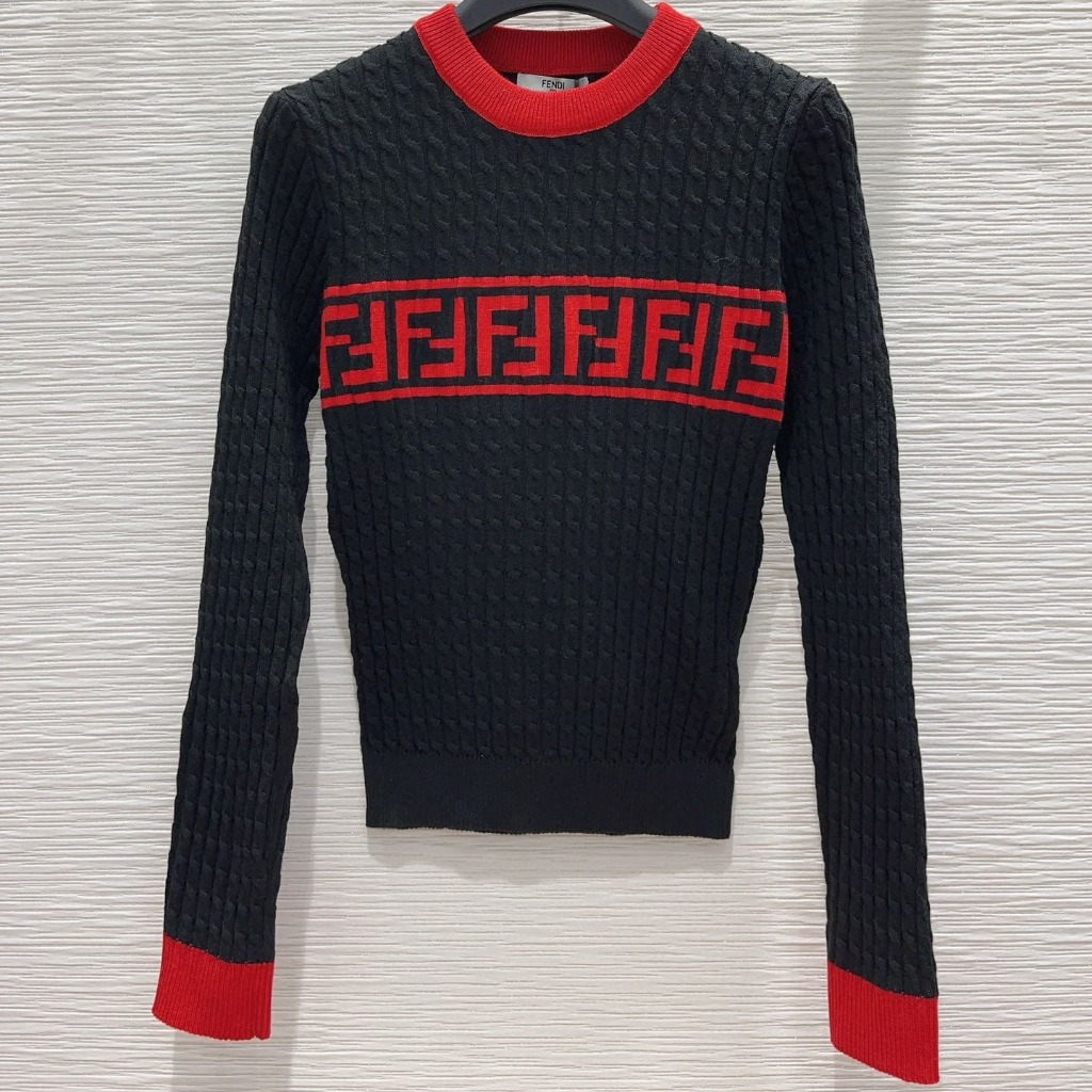 ÁO FENDI FF Red and Black Sweater
