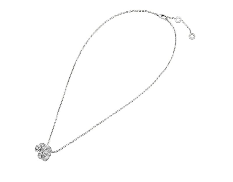 Vòng cổ BVLGARI White Gold and Diamond Serpenti Viper Necklace vàng trắng 18K