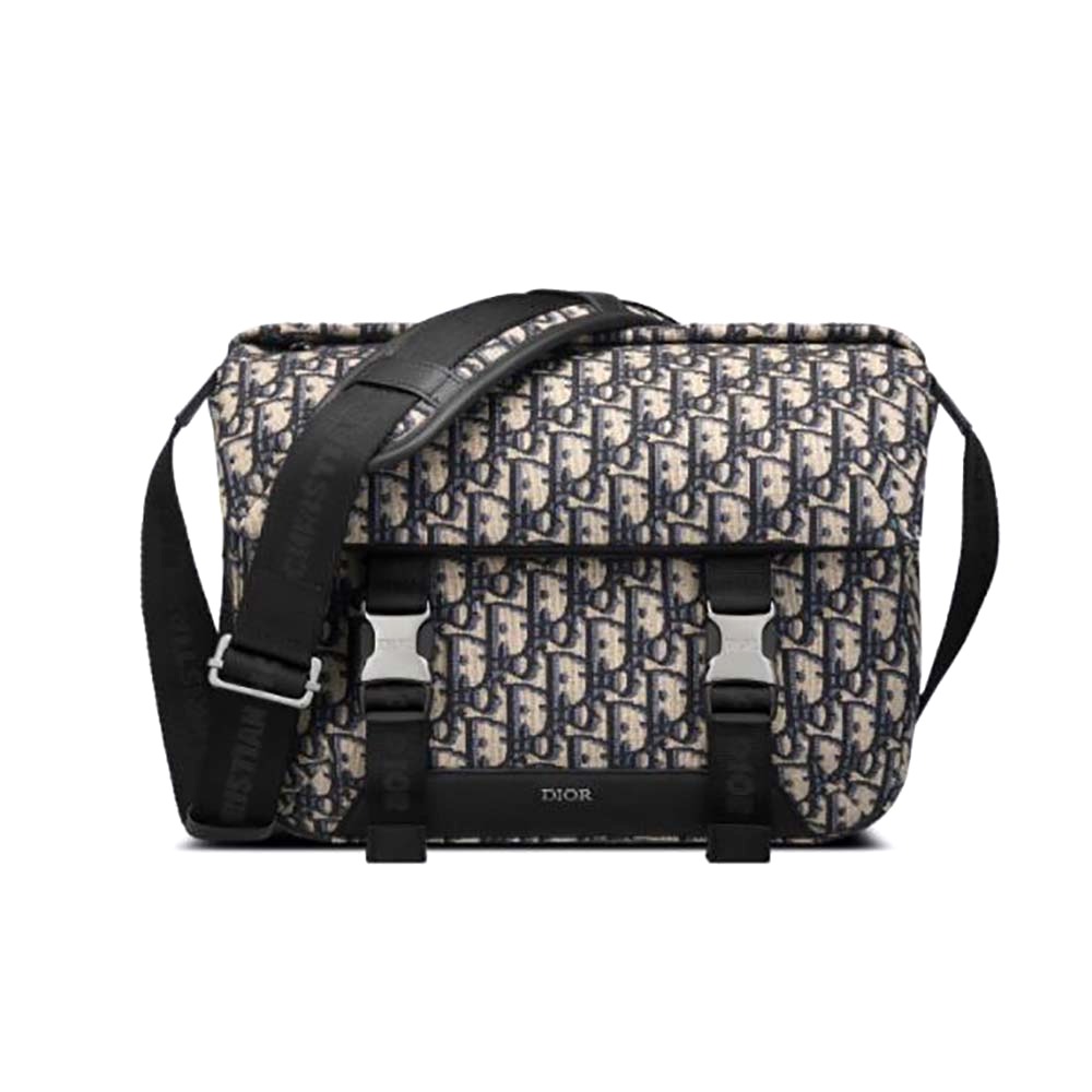 TÚI DIOR Men Explorer Messenger Bag Beige and Black Dior Oblique Jacquard