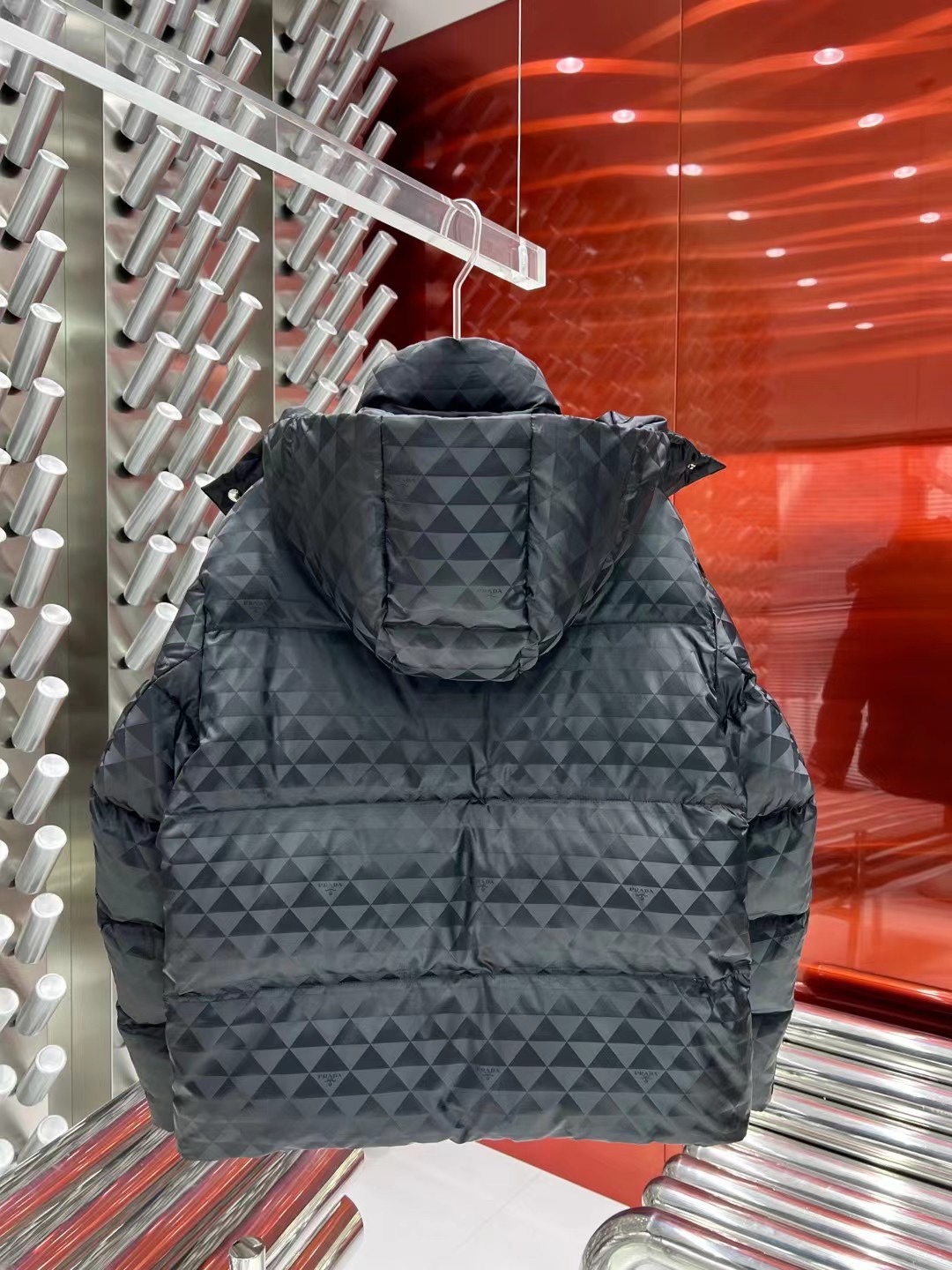 ÁO PRADA Triangle Down Jacket Coat