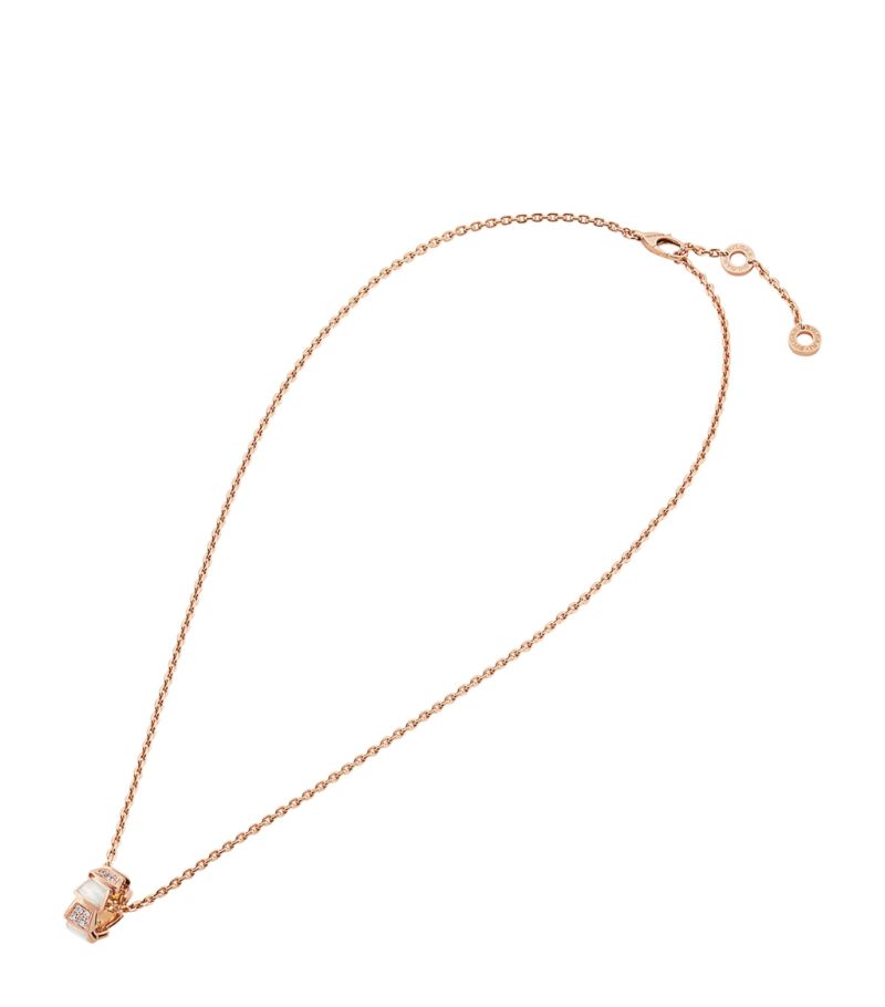 Vòng cổ BVLGARI Rose Gold, Mother-of-Pearl And Diamond Serpenti Viper Necklace vàng hồng 18K