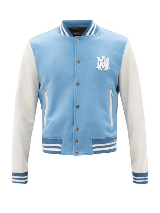 ÁO AMIRI Skeletal logo-embroidered wool-blend jacket