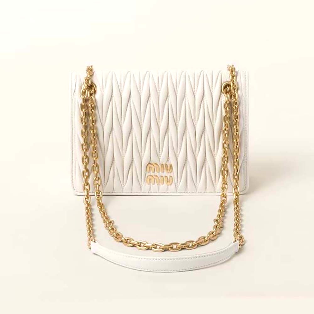 Ví Miu Miu Women Matelassé Nappa Leather Mini-bag-White