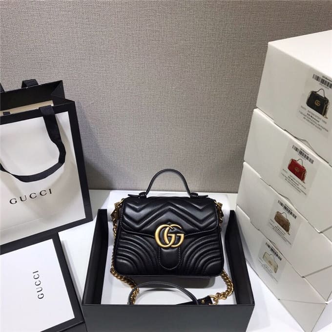 TÚI Gucci GG marmont mini top handle bag black Top Quality