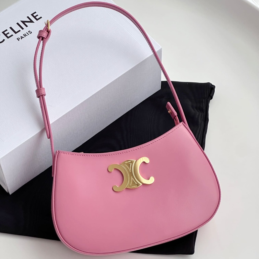 TÚI Celine Women Medium Tilly Bag in Shiny Calfskin-Pink