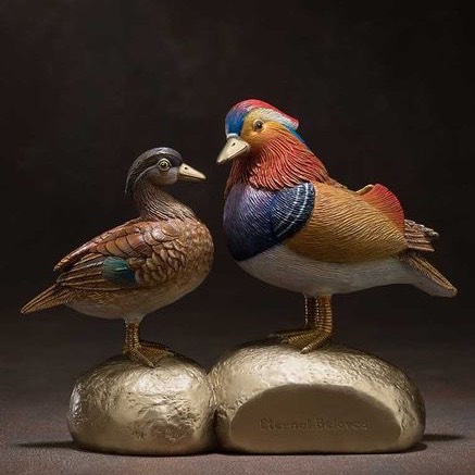 Cặp vịt uyên ương đồng nguyên chất